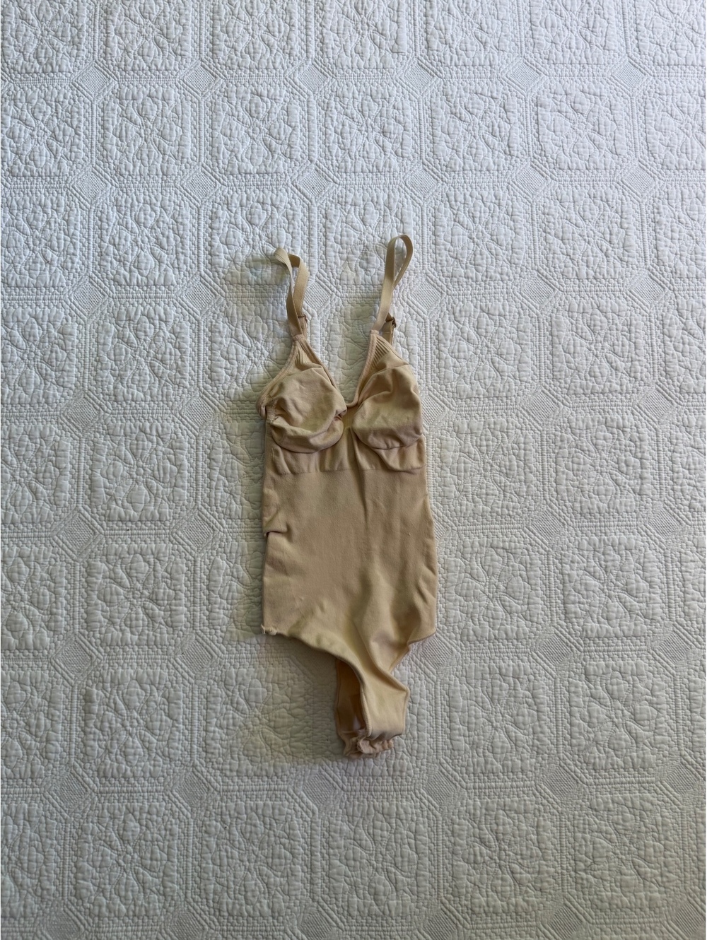 SKIMS Nude Beige Bodysuit with Adjustable Straps and Built